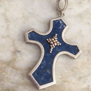 Native American Sterling Silver, Turquoise Cross